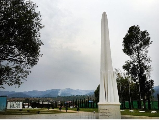 A Union Monument at Panglong commemorates the signing of the historic agreement on Feb. 12, 1947. (Photo: Kyaw Zwa Moe / The Irrawaddy)