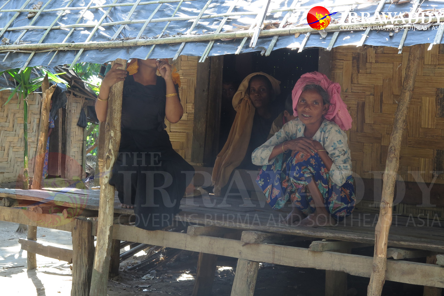 Muslim women in Maung Hna Ma village in Maungdaw. (Photo: Moe Myint / The Irrawaddy)