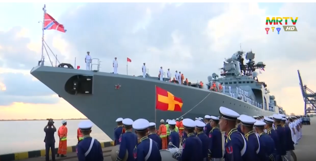 Russian Warships Arrive For Myanmar Naval Exercises